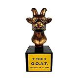 The Goat Trophy Award - Greatest of All Time Funny Trophy for Winners with Golden Engraved Plate - Perfect for Competitions, Office and Party Winners - Unique Goat Decor