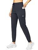 G Gradual Women's Joggers Pants with Zipper Pockets Stretch Tapered Athletic Joggers for Women Lounge, Jogging, Workout (Dark Grey, Large)