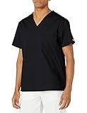 Dickies Mens Signature V-Neck Medical Scrubs Shirts, Black, X-Large US
