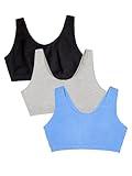 Fruit of the Loom Cotton Tank Bra for Women-Ultimate Comfort & Breathable Fit, Cornflowerblue/Grey/Black