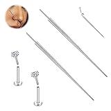 BodyAce G23 Titanium Threadless Piercing Taper, 14G 16G 18G Piercing Taper Insertion Pin, Body Piercing Stretching Kit Assistant Tool for Nose/Ear/Navel/Lip/Eyebrow [16G(1.2mm)]