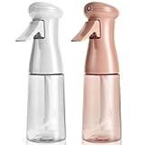 Spray Bottle For Hair, Continuous Mister Empty Spray Bottles, Ultra Fine Mist Water Sprayer for Hairstyling, Cleaning, Plants, Barbers, Salons, Essential Oil Scents - 2 Pack 6.8 OZ, White & Terracotta