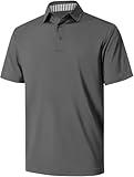 NIASHOT Mens Shirts Casual Stylish Summer Polo Shirts Quick-Dry Clothing Work Business Beach Vacation Casual T-Shirts Travel Essentials Gifts for Men Grey XL
