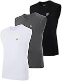 Roadbox Boys Youth Sleeveless Compression Shirt, 3Pack Quick Dry Kids Undershirt, Athletic Soft Tank Tops Sport Shirts Basketball