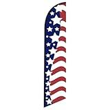 American Glory USA Feather Banner Flag, 12ft Replacement Outdoor Swooper Flag Only for Business or Event Advertising (No Pole) by FFN Feather Flag Nation