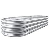 Land Guard Galvanized Raised Garden Bed Kit, Galvanized Planter Garden Boxes Outdoor, Oval Large Metal for Vegetables…………