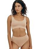 Organic Basics Women's Smooth Scoop Neck Seamless Bralette, Hazelnut