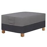 Easy-Going Patio Coffee Table Cover - Small Outdoor Rectangular Table Cover, UV Resistant Waterproof - Gray/Dark Gray (48" L x 28" W x 16" H)