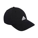 adidas Men's Ultimate Hat Relaxed Crown Adjustable Fit Strapback Cotton Baseball Cap, Black/White/2.0, One Size