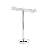 Isaac Jacobs Clear Acrylic Necklace & Bracelet Holder (8” inch T-Bar)– Hanging Chain and Bangles Organizer Sleek & Sturdy Stand for Jewelry – Storage Solution- Bedroom- Bathroom – Countertop