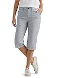 Lee Women's Ultra Lux Comfort with Flex-to-Go Utility Skimmer Capri Pant, Material Gray, 14