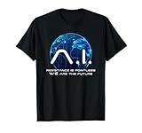Funny AI Singularity Conspiracy Theory Machine Learning AI T-Shirt