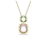 Swarovski Chroma Pendant, Cushion Cut, Multicolored, Gold-Tone Finish
