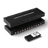 4Port AV to HDMI Converter, Will Convert Input Analog Aignals to a Digital Output Signal, Built-in 16:9/4:3 Adjustment, Perfect for Old Video Game Systems,PS,WII,Xbox,DVD,VHS(with Remote)