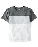 The Children's Place,Boys,Short Sleeve Crew Neck T-Shirts,Black Ice Colorblock,Medium