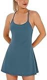 Womens Tennis Dress, Athletic Dress with Built-in Bra & Shorts Pockets Summer Dresses for Women Golf Outfits for Workout Indigo