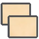 Ninsula Silicon Baking Mats, 15.7"x11.8" 2-Pack Reusable Silicon Baking Mat Sheet, Baking Sheets Non-Stick, Food Safe Baking Mats Can Be Used For Baking Cookies, Bread, Pizzas