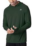 Willit Men's Sun Shirts UPF 50+ Rash Guard Long Sleeve Sun Protection Hoodie SPF UV Fishing Lightweight Athletic Running OD Green L