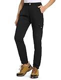 TBMPOY Women's Hiking Cargo Pants Lightweight Water Resistant Quick Dry Fishing Camping Travel Work Pant with 6 Pockets Black M