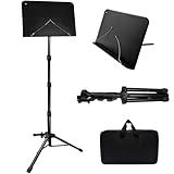 HOLANHING 70IN Sheet Music Stand, Tall Music Stand for Sheet Music Height- Adjustable Music Sheet Stand with Carrying Bag for Guitar, Violin, Ukulele (33-70IN-B)