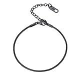 PROSTEEL Black Chain Bracelet Thin Slim Diy Charms Snake Chains Bangle Gothic Goth Gift Minimalist Cord Men Women Bracelets