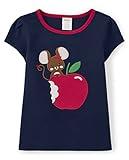 Gymboree Girls and Toddler Embroidered Graphic Short Sleeve T-Shirts, Apple Mouse, 7