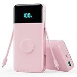 Portable Charger 40800mAh for iPhone with 2 Built-in Cable and iWatch Charger, 5-in-1 25W PD Fast Charging USB C Power Bank,QC4.0 LED Display Battery Pack for iPhone 16/15/14/13/12,Android,Apple Watch