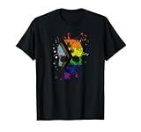 Trans LGBT Inclusive Rainbow Flag Splatter Skull Halloween T-Shirt