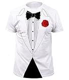 Animation Shops Tuxedo White Prom Costume Party T-Shirt (X-Large)