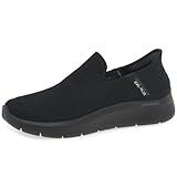 Skechers Men's Go Flex Hands Free Slip-ins Athletic Slip-on Casual Walking Shoes Sneaker, Black/Black, 12