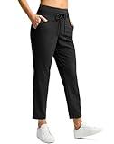 G Gradual Pants for Women High Waisted Golf Pants 2 Deep Pockets 7/8 Ankle Sweatpants for Athletic Travel Casual Lounge Work, Black, Large