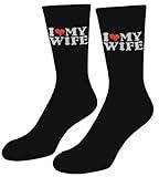 Axxnism Gift for Boyfriend I Love My Girlfriend Socks Christmas Anniversary Valentines Gift for Boyfriend Socks Gift for Him (I Love My Wife Black)