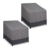 Easy-Going Outdoor Chair Cover Waterproof, Heavy Duty Patio Chair Cover, Windproof Outdoor Furniture Cover with Air Vent (2 Pack-33.5Wx31.5Dx36H inch, Gray/Dark Gray)