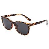 COASION Polarized Kids Sunglasses UV 400 Protection for Girls Boys Classic Retro Style Toddler Shades Age 3-12 (Matte Leopard/Grey Lens)