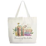 Levitatinyear Christian Canvas Tote, Women Of The Bible Totes, Religious Floral Library Book Bag, Faith Shoulder Bag Gifts for Women Friends Colleagues -30