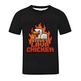 Steve's Lava Chicken T-Shirt Youth Cotton Sport Game Funny Kids Tee Gift Boys Girls Short Sleeve Tops Sweatshirt (US, Age, 6 Years, 7 Years, Black)