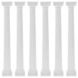 GANAZONO 6pcs Mini Roman Pillar Plastic Greek Columns Classic Greek Statues Artistic Ornament Architectural Sculpture for Wedding Table Office Desktop Yard Garden Micro Landscape Decor