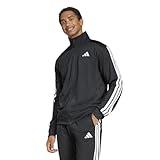 adidas Men's 3-Stripes Tricot Track Top, Black/Black/Black