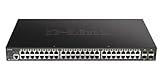 D-Link 52-Port Gigabit Smart Managed PoE+ Switch | 48 PoE+ Ports (370W) + 4 10G SFP+ Ports| L2+/L3 Lite |VLANs |Web Managed |Surveillance Mode | Rackmount | NDAA Compliant (DGS-1250-52XMP-6KV)