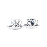 KARACA Aster Turkish Coffee Cup Set for 2 People - 4 Piece Cups with Saucers - Small Porcelain Espresso Set - Ideal for Serving Greek, Arabic Coffee (3.38oz)