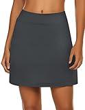Ekouaer Active Skort for Women Athletic Skirts Sport Fitness Clothes Dark Grey L