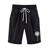 Deal+of+The+Day+Prime Today Linen Shorts for Women Casual 2025 Summer Shorts Bermuda Drawstring Beach Womens Athletic with Pockets Beach Vacation Clothes for Women Black Large