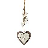 Sun&Beam Heart-shaped Wooden Decorative Hanging Handmade Hearts Ornaments for Wedding Party Valentine Christmas Home Decoration Car Décor (X-#7, 1Pcs)