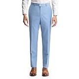Men's Cozy Hidden Expandable Waist Dress Pants | Premium Stretch Texture Weave Work to Weekend Pants(WZ,SkyBlue,34W×32L)