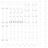 76pcs,clear piercing retainer for surgery,Bioflex Nose Rings clear earrings for sports lip rings eyebrow piercing jewelry horseshoe nose ring, nipple ring dangle belly tongue rings tragus piercing industrial piercing jewelry for Women and Men