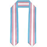 Transgender Flag Graduation Stole Satin Stole Scarf for Study Aboard International Students 72" Length