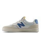 New Balance Men's 300 V3 Court Sneaker, Sea Salt/Chrome Blue/White, 13 Wide