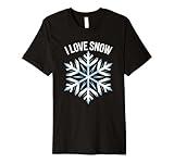 I Love Snow Winter Snowflake Design Premium T-Shirt