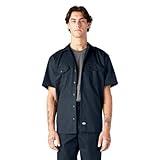 Dickies Men's Twill Short Sleeve Work Shirt – Lightweight Durable Uniform with Pockets for Warehouse, HVAC, Dark Navy, 5X-Large Big