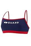 Speedo Women's Guard Swimsuit Sport Bra Top Endurance Thin Strap Us Navy, X-Large